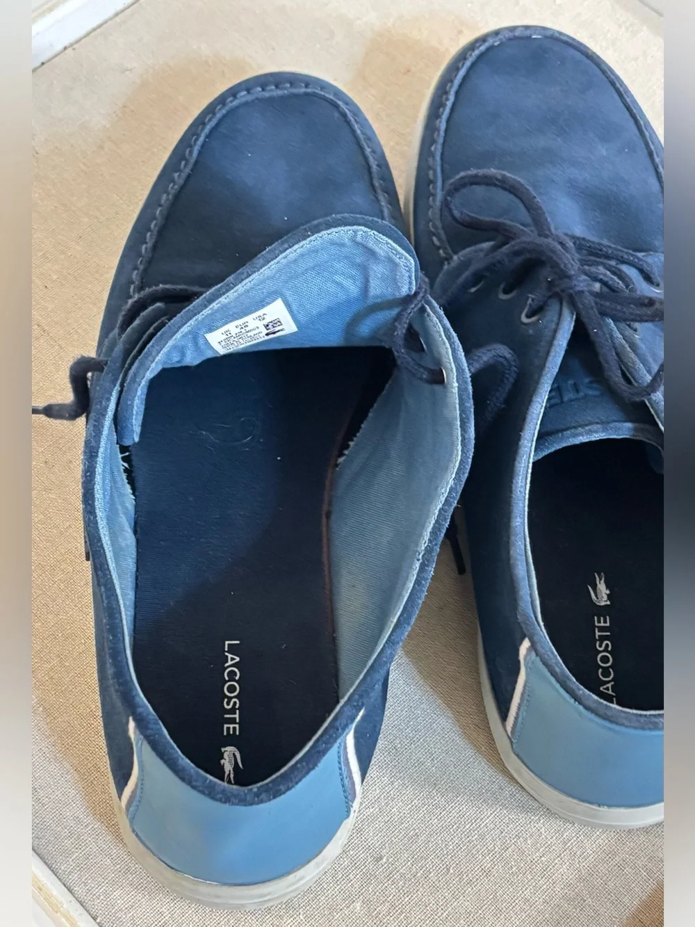 Lacoste, Sevrin Blue Suede With light Blue Leather Accent At Back. Men’s Size 12